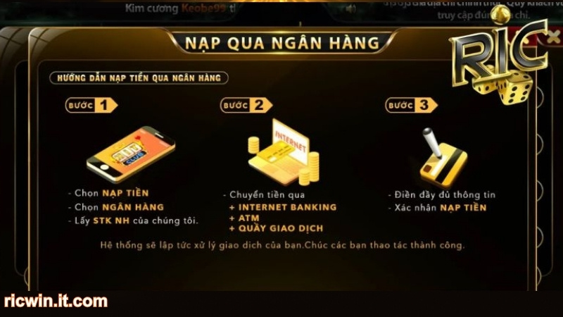 Lưu ý khi thao tác nạp tiền RICWIN